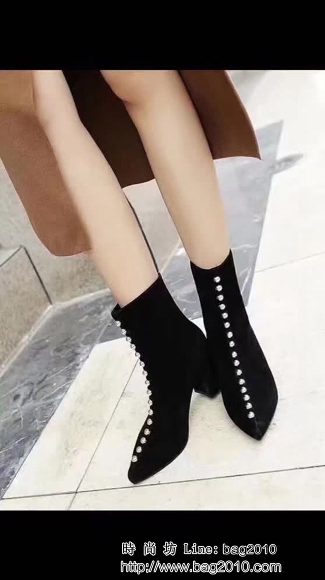 DIOR迪奧 新款 高級定制 時尚尖頭 鉚釘靴子 QZS1717
